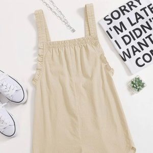 Ruffle Detail Overall Romper